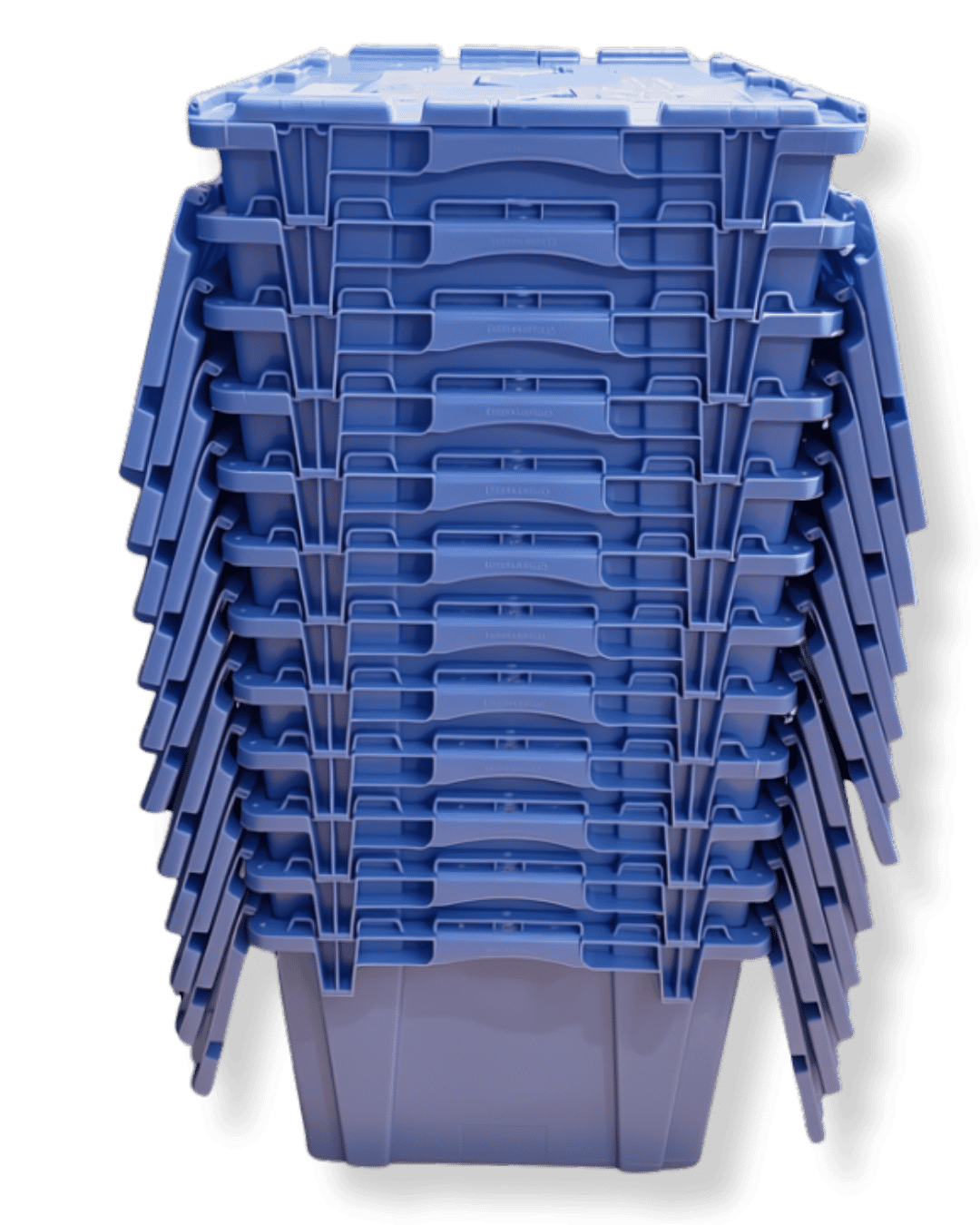 Stack of Turbo Totes reusable moving totes with dolly